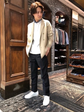 「NANO universe（ナノユニバース）のアイテム（スニーカー）」を使った、nano・universe 名古屋ラシック STAFFさん（メンズ・170cm）の冬コーディネート