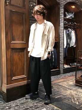 「GOLD（ゴールド）のアイテム」を使った、nano・universe 名古屋ラシック STAFFさん（メンズ・170cm）の春コーディネート