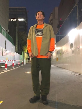 「SUB POP（サブポップ）のアイテム（トップス）」を使った、tenkuluさん（メンズ・174cm）の春コーディネート