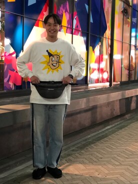 「SUB POP（サブポップ）のアイテム（トップス）」を使った、tenkuluさん（メンズ・174cm）の春コーディネート