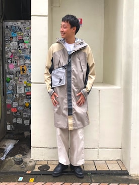 「and wander（アンドワンダー）のアイテム（バッグ）」を使った、tenkuluさん（メンズ・174cm）の夏コーディネート