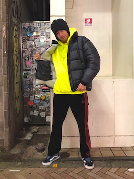 「やっぱりストリートが好き」｜「アイテム（ダウンジャケット/コート）」を使った、tenkuluさん（メンズ・174cm）の秋コーディネート