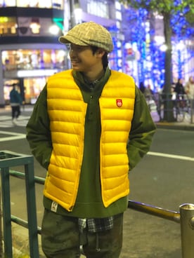 「CHUMS（チャムス）のアイテム（スウェット）」を使った、tenkuluさん（メンズ・174cm）の冬コーディネート