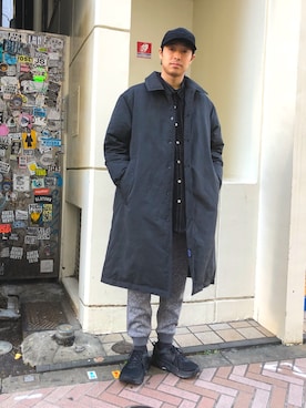 「MANASTASH（マナスタッシュ）のアイテム（キャップ）」を使った、tenkuluさん（メンズ・174cm）の冬コーディネート