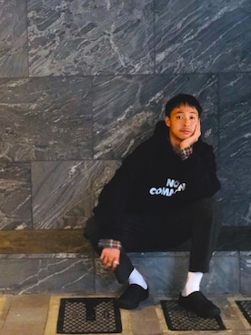 「SUB POP（サブポップ）のアイテム（トップス）」を使った、tenkuluさん（メンズ・174cm）の秋コーディネート