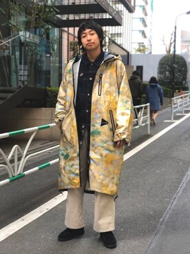 「and wander（アンドワンダー）のアイテム（ジャケット/アウター）」を使った、tenkuluさん（メンズ・174cm）の春コーディネート