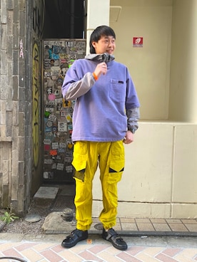 「and wander（アンドワンダー）のアイテム（ジャケット/アウター）」を使った、tenkuluさん（メンズ・174cm）の春コーディネート