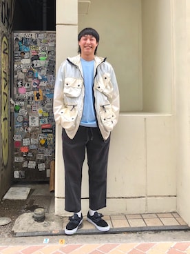 「AlexanderLeeChang（アレキサンダーリーチャン）のアイテム（スニーカー）」を使った、tenkuluさん（メンズ・174cm）の春コーディネート