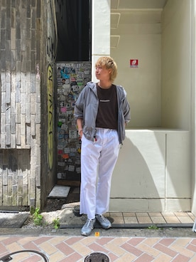 「and wander（アンドワンダー）のアイテム（ジャケット/アウター）」を使った、tenkuluさん（メンズ・174cm）の夏コーディネート