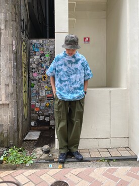 「POLeR（ポーラー）のアイテム（ハット）」を使った、tenkuluさん（メンズ・174cm）の夏コーディネート