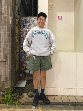 「MANASTASH（マナスタッシュ）のMANASTASH/マナスタッシュ　HEMP SHORTS for BEAVER ヘンプショーツフォービーバー（その他パンツ）」を使った、tenkuluさん（メンズ・174cm）の秋コーディネート