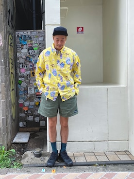 「MANASTASH（マナスタッシュ）のMANASTASH/マナスタッシュ　HEMP SHORTS for BEAVER ヘンプショーツフォービーバー（その他パンツ）」を使った、tenkuluさん（メンズ・174cm）の秋コーディネート