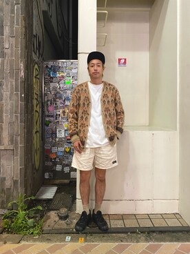 「MANASTASH（マナスタッシュ）のMANASTASH/マナスタッシュ　HEMP SHORTS for BEAVER ヘンプショーツフォービーバー（その他パンツ）」を使った、tenkuluさん（メンズ・174cm）の秋コーディネート