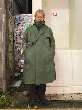 「アイテム（ステンカラーコート）」を使った、tenkuluさん（メンズ・174cm・20代）の秋コーディネート