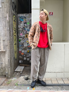 「AlexanderLeeChang（アレキサンダーリーチャン）のアイテム（キャップ）」を使った、tenkuluさん（メンズ・174cm）の冬コーディネート