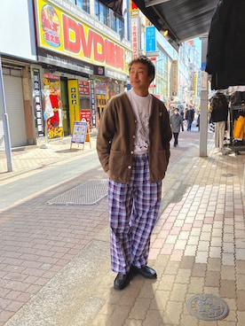 「and wander（アンドワンダー）のアイテム（トップス）」を使った、tenkuluさん（メンズ・174cm）の冬コーディネート