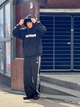 「SUB POP（サブポップ）のアイテム（トップス）」を使った、tenkuluさん（メンズ・174cm）の冬コーディネート