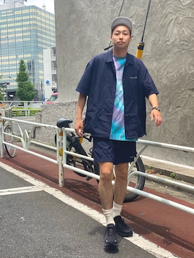 「MANASTASH（マナスタッシュ）のアイテム（レッグウェア）」を使った、tenkuluさん（メンズ・174cm）の夏コーディネート