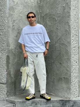 「MANASTASH（マナスタッシュ）のアイテム（シューズ）」を使った、tenkuluさん（メンズ・174cm）の夏コーディネート