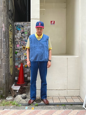 「MANASTASH（マナスタッシュ）のアイテム（ベスト）」を使った、tenkuluさん（メンズ・174cm）の夏コーディネート