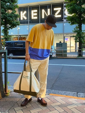 「MANASTASH（マナスタッシュ）のアイテム（バッグ）」を使った、tenkuluさん（メンズ・174cm）の夏コーディネート