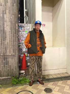 「MANASTASH（マナスタッシュ）のアイテム（スウェット）」を使った、tenkuluさん（メンズ・174cm）の秋コーディネート