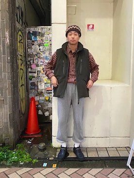 「ABU GARCIA（アブ・ガルシア）のアイテム（ダウンベスト）」を使った、tenkuluさん（メンズ・174cm）の秋コーディネート