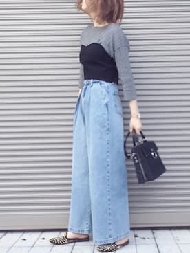 「Factor=（ファクターイコール）のアイテム（トップス）」を使った、chikaさん（レディース・162cm）の春コーディネート