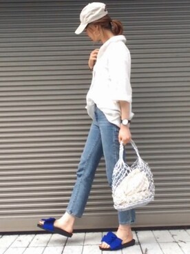 「FIL DE FER（フィルデフェール）のアイテム（パンツ）」を使った、chikaさん（レディース・162cm）の春コーディネート