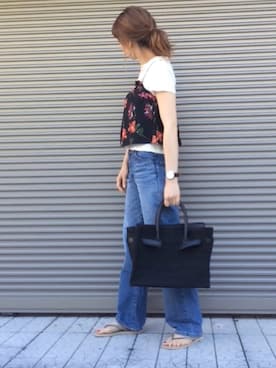 「Factor=（ファクターイコール）のアイテム（トップス）」を使った、chikaさん（レディース・162cm）の夏コーディネート