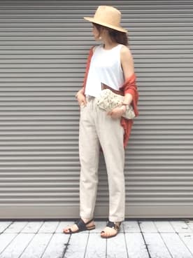 「Supreme.La.La.（シュープリームララ）のアイテム（アクセサリー）」を使った、chikaさん（レディース・162cm）の夏コーディネート