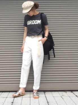 chikaさんの「GROOM　Tシャツ」を使ったコーディネート