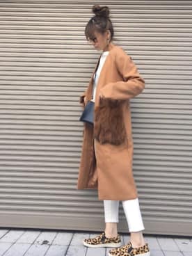 「BEAMS（ビームス）のアイテム（その他シューズ）」を使った、chikaさん（レディース・162cm）の冬コーディネート