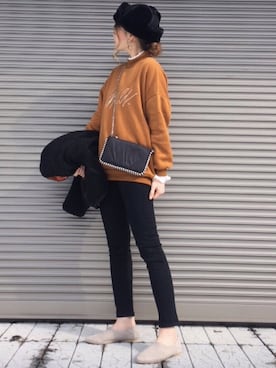 「Alpha Industries（アルファインダストリーズ）のアイテム（ブルゾン）」を使った、chikaさん（レディース・162cm）の冬コーディネート