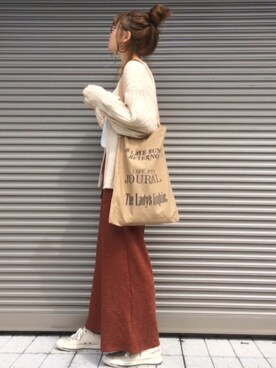 「TODAYFUL（トゥデイフル）のVintageトートバッグ（トートバッグ）」を使った、chikaさん（レディース・162cm）の春コーディネート