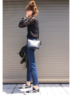 「VANS（バンズ）の＜VANS（バンズ）＞∴OLD SKOOL オールドスクールスニーカー ◆（スニーカー）」を使った、chikaさん（レディース・162cm）の春コーディネート