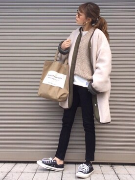 「Bonappetit（ボナペティ）のアイテム」を使った、chikaさん（レディース・162cm）の冬コーディネート