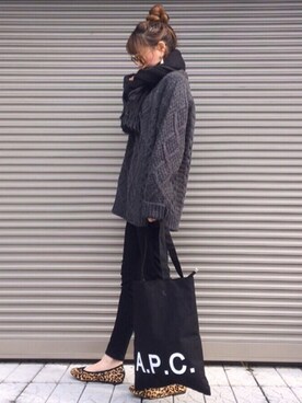 「CIAOPANIC TYPY（チャオパニックティピー）のケーブルプルオーバーニット（ニット/セーター）」を使った、chikaさん（レディース・162cm）の冬コーディネート