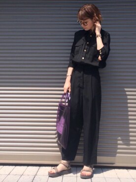 「Emma Taylor（エマテイラー）のアイテム（つなぎ/オールインワン）」を使った、chikaさん（レディース・162cm）の夏コーディネート