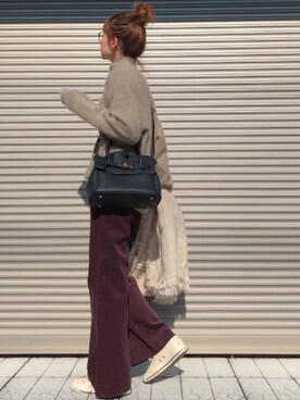 「NOMBRE IMPAIR（ノンブルアンペール）のアイテム（パンツ）」を使った、chikaさん（レディース・162cm）の春コーディネート