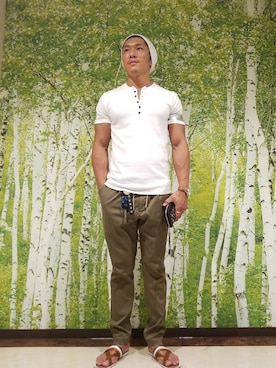 「Orobianco（オロビアンコ）のアイテム（シューズ）」を使った、shinさん（メンズ・174cm）の夏コーディネート