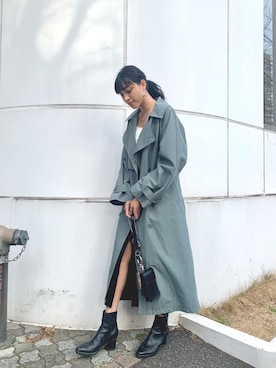 「EMODA」｜「アイテム（トレンチコート）」を使った、パニラガオパオリン (ELENDEEK)さん（レディース・168cm）の冬コーディネート