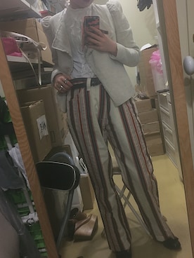 「ストライプパンツ」｜ハルコさん（レディース・164cm・10代）の春コーディネート