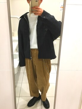 「トイレから失礼しやす」｜「アイテム（ブルゾン）」を使った、Kさん（メンズ・176cm）の冬コーディネート