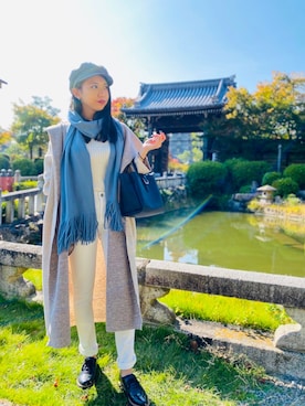 「Right-on（ライトオン）のアイテム（キャスケット）」を使った、Norikaさん（レディース・160cm）の秋コーディネート