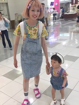 「WEGO（ウィゴー）のアイテム（オールインワン・サロペット）」を使った、るかくんmamさん（キッズ・80cm）の春コーディネート