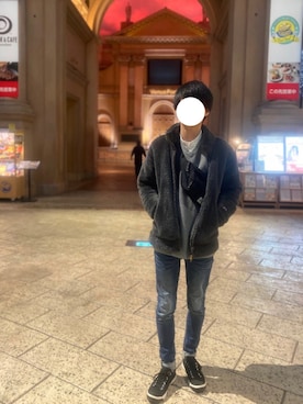 「Champion（チャンピオン）のアイテム（その他アウター）」を使った、tinoさん（メンズ・174cm）の冬コーディネート
