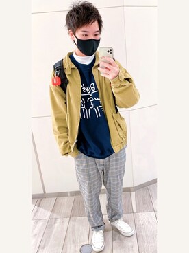 「kutir」｜「アイテム（ブルゾン）」を使った、熱田佐武さん（メンズ・170cm）の秋コーディネート