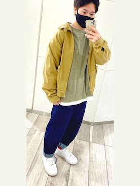 「kutir（クティール）のアイテム（ブルゾン）」を使った、熱田佐武さん（メンズ・170cm）の春コーディネート