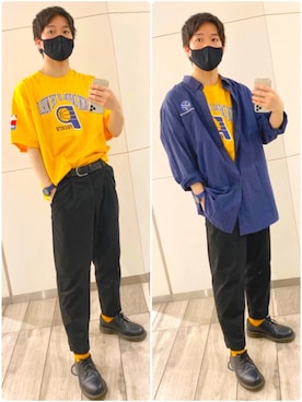 「MARC JACOBS（マークジェイコブス）のアイテム（腕時計）」を使った、熱田佐武さん（メンズ・170cm）の春コーディネート